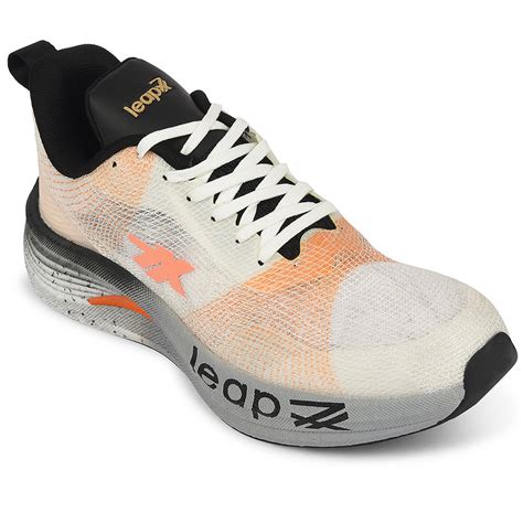 Buy Leap7x White Sports Lacing Running Shoes For Men XLM-08 By Liberty