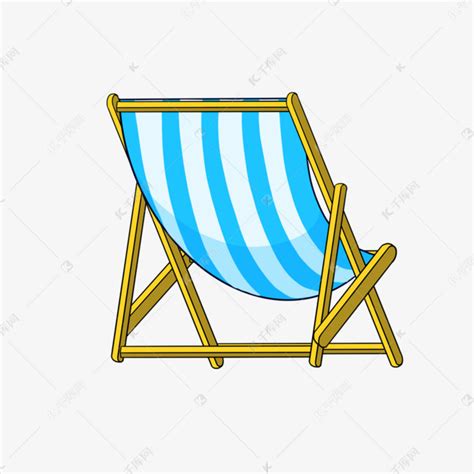手绘条纹橘色沙滩躺椅元素PNG图片素材下载_沙滩PNG_熊猫办公