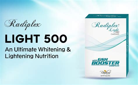 Radiplex Light Glutathione 500mg with Vitamin C | Antioxidant for Hyper ...