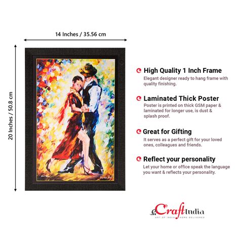 Dancing Couple Matt Textured UV Art Painting - eCraftIndia Online