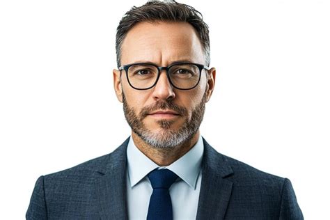 Business man in suit front view portrait on white background | Premium ...