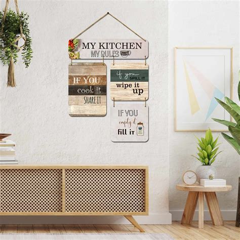 Retro Kitchen MDF Wood Wall Art for Vintage Charm - Kitchen Wall Hangi ...