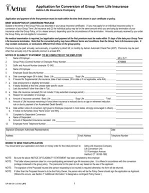 Fillable Online Conversion Form Life ONLY Fax Email Print - pdfFiller