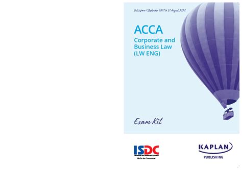 LW ENG Exam Kit 2021-22 - ACCA Corporate and Business Law (LW ENG) Exam ...