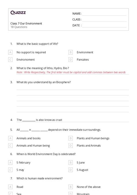 50+ Plants, Animals, and the Earth worksheets for 7th Class on Quizizz ...