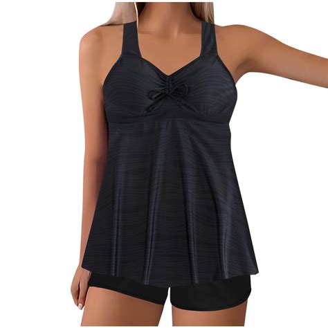 UPPADA Tankini Bathing Suits for Women High Waisted 2 Piece Swimsuits V ...