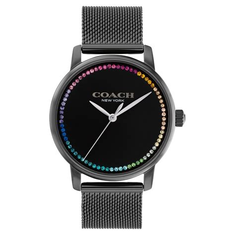 Buy Online Coach Quartz Analog Black Dial Stainless Steel Strap Watch ...