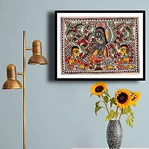 Artdarshan Madhubani Painting of Krishna for Home & office Wall ...