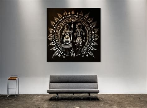 Black & White Warli Art Print for Home & Office Decor & A Great Giftin