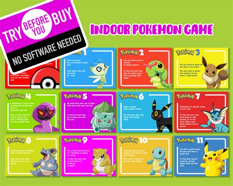 Pokemon Scavenger Hunt Clues, Birthday Party Game (digital Download) - Etsy