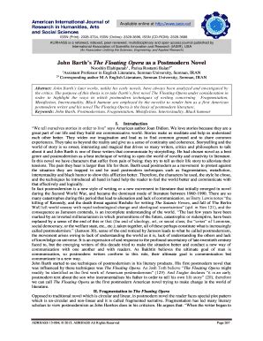 Fillable Online John Barths The Floating Opera as a Postmodern Novel ...