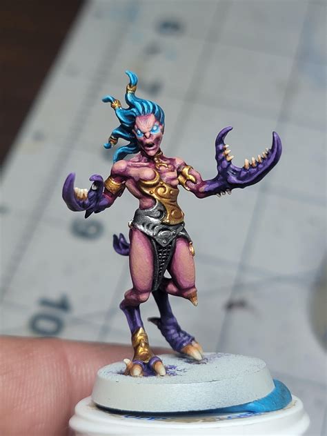 Apart from the base I've got my first Daemonette done. This is the ...