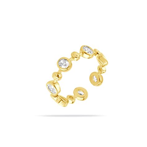 Orbit Glow Ring – CZ Dot Band Gold & Silver – Sriya