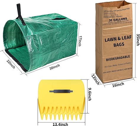 10 Count 30 Gallon Lawn and Leaf Bags with Leaf Scoops + 53 GAL Large ...