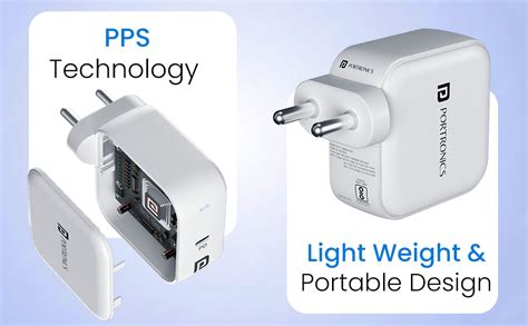 Portronics 45W Adapto 45C Type C SuperFast Charger Adaptor with Type C ...