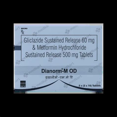 DIANORM M OD 60/500MG TABLET 10'S Price, Uses, Side Effects ...