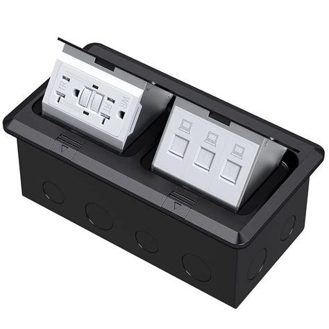 KYHSHJ Dual Pop-Up Floor Electrical Outlet Box Kit，20 Amp Stainless ...