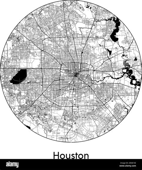 City Map Houston United States North America vector illustration black white Stock Vector Image ...