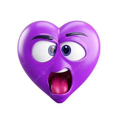 3d Purple Heart Emoji White Background Copy, 3d, Clipart, Facebook ...