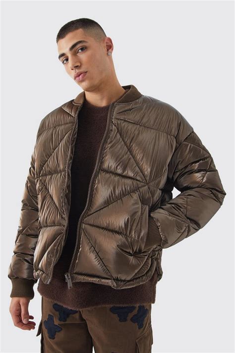 Metallic Quilted Puffer Bomber Jacket | boohoo USA