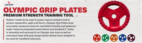 Leeway Color Rubber Coated Olympic Weight Plates (50kg Set) | 51mm Dia ...
