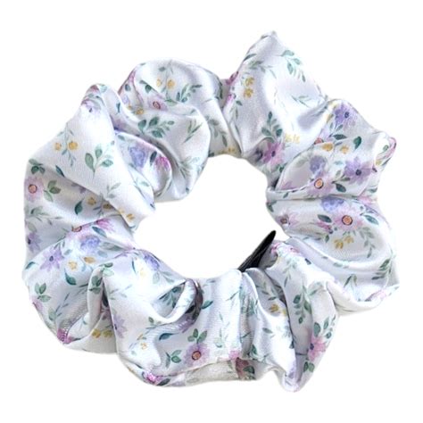 Satin Scrunchie - Floral Plaid Combo by TuneeManee