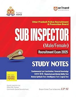 Arihant Uttar Pradesh Police Sub Inspector UPSI 2025 Male and Female ...