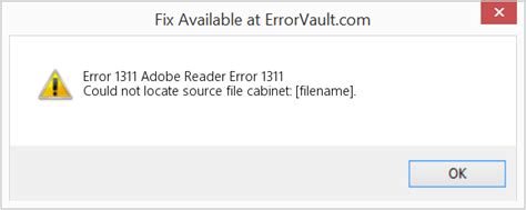Corel Error 1311.source File Not Found 的图像结果