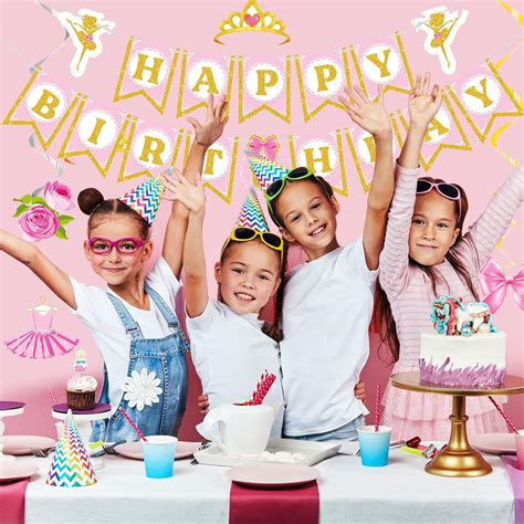 Dianelhall 37 Pieces Ballerina Birthday Party Decoration Pink India | Ubuy