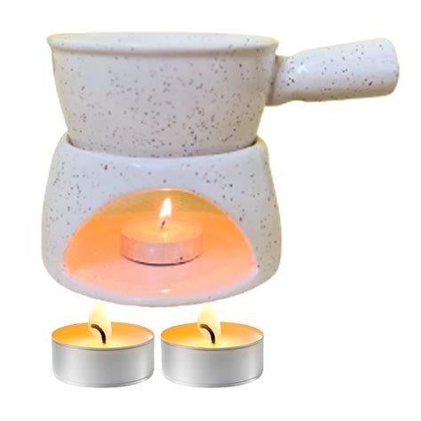 Buy KunhaR Ceramic Fondue Set (1 Piece of Fondue Set, 2 Tea Light ...