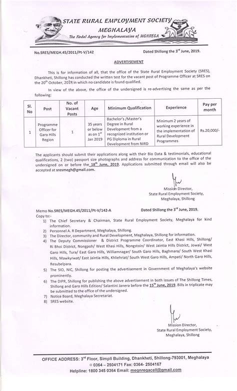 Recruitment of Programme Officer for Garo Hills Region | Official ...