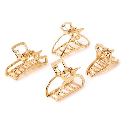 Buy Pack Of 4 Small Gold Metal Claw Clip Online - Accessorize India