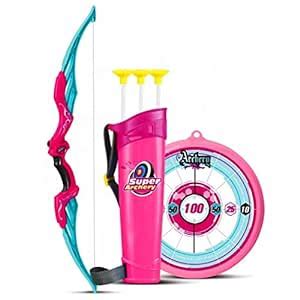 Planet of Toys Super Archery Bow and Arrow Set with Dart Target Board ...