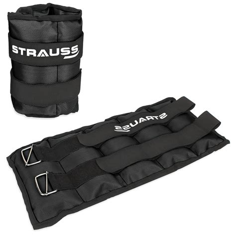 Strauss Adjustable Ankle/Wrist Weights 5 KG X 2 | Ideal for Walking, R ...