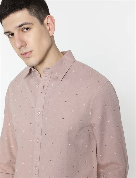 Buy Linen Rich Minimal Dotted Print Shirt at Marks & Spencer