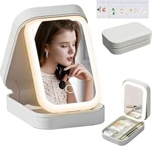 Niralasa Jewellery Storage Box with LED Light Mirror for Makeup ...