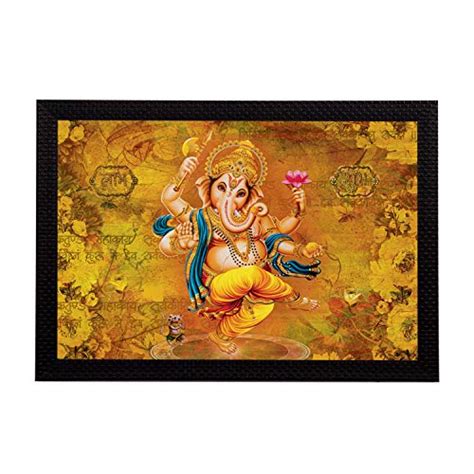 eCraftIndia Lord Ganesha Satin Matt Texture UV Art Painting : Amazon.in ...