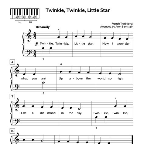 Twinkle Twinkle Little Star Piano Sheet Music