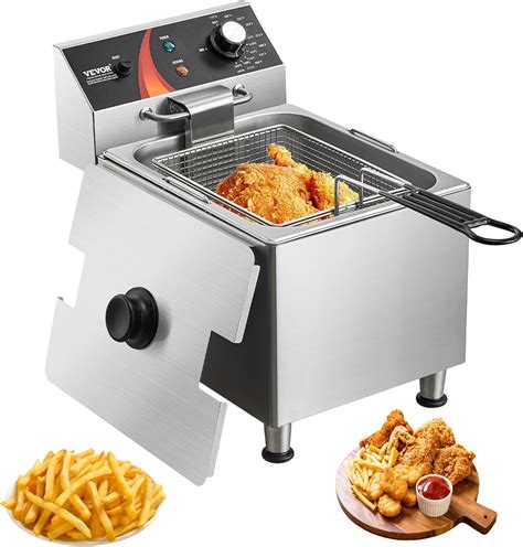 Amazon.com: VEVOR Commercial Deep Fryer, 1750W Electric Countertop ...