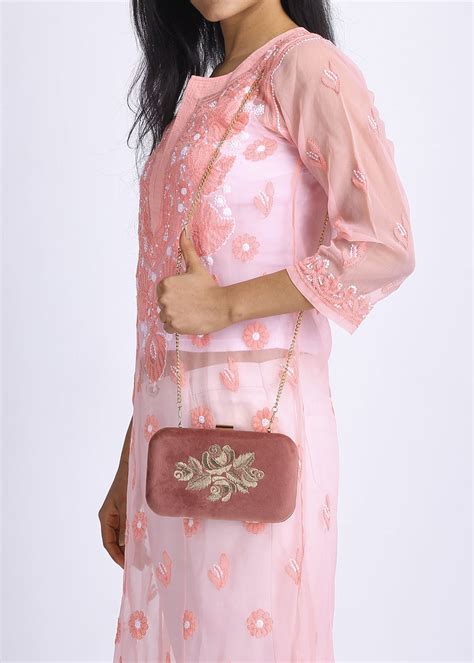 Get Floral Embroidered Velvet Box Clutch at ₹ 1599 | LBB Shop