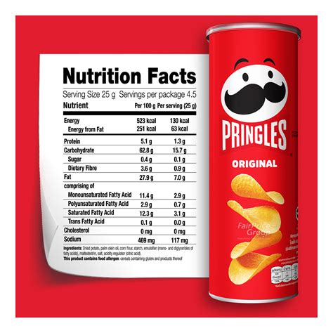 Pringles Original Nutrition
