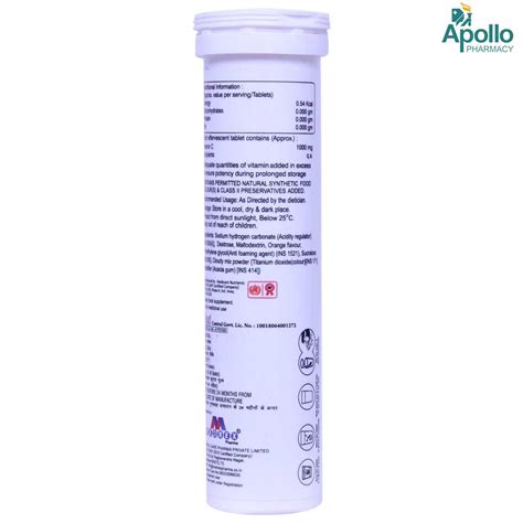 Revit C-1000 Sugar Free Orange Effervescent Tablet 20's Price, Uses ...