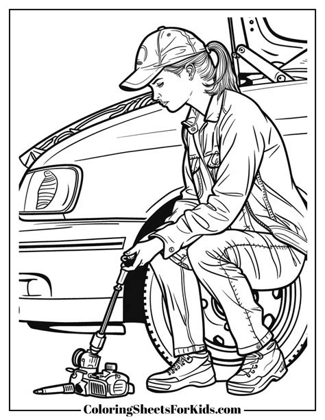 Mechanic Coloring Pages 的图像结果