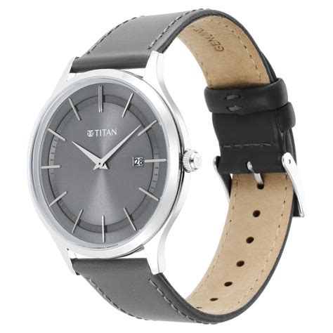 Buy Online Titan Classique Slimline Grey Dial Analog with Date Leather ...