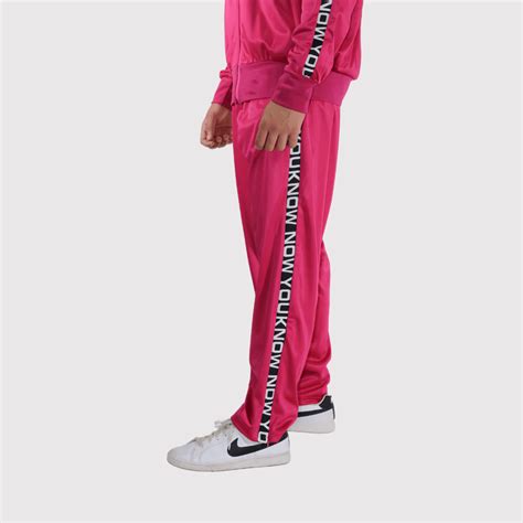 Pink Solid Straight Fit Track Pants