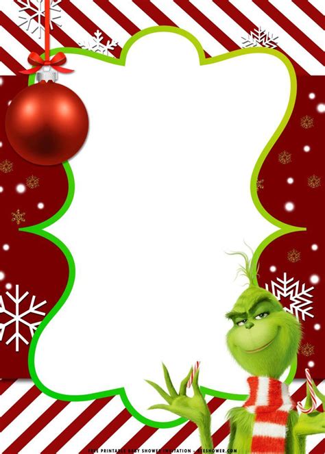 grinch christmas party invitation template