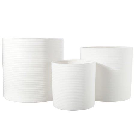 Urban Trends Collection Ceramic Round Pot with Ribbed Pattern Body ...