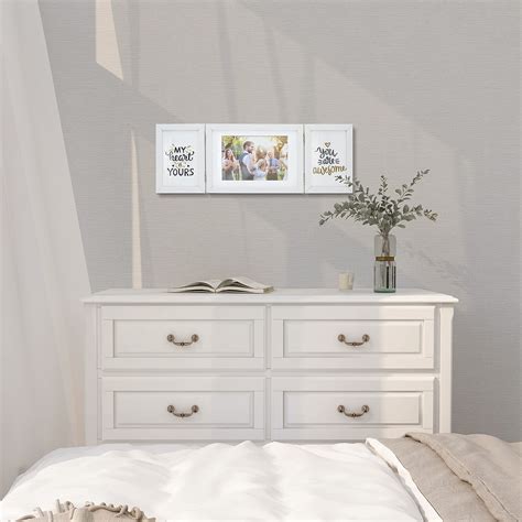 Afuly White Three Picture Frame 5x7 4x6 Triple Hinged Folding Photo ...