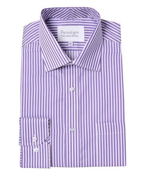 Double two Stripe Regular Fit Long Sleeve Formal Shirt in Purple for ...