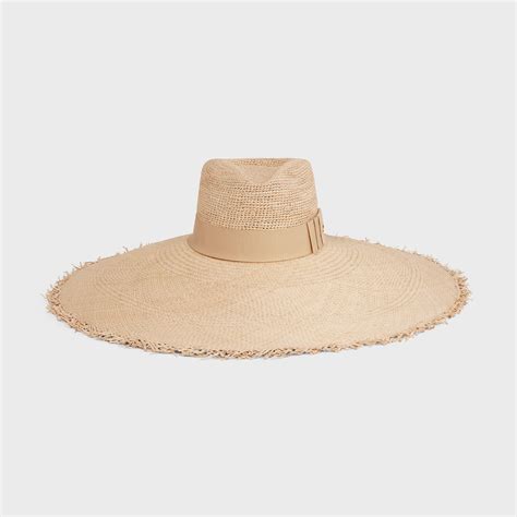 WIDE-BRIMMED TRIOMPHE HAT IN STRAW - NATURAL | CELINE